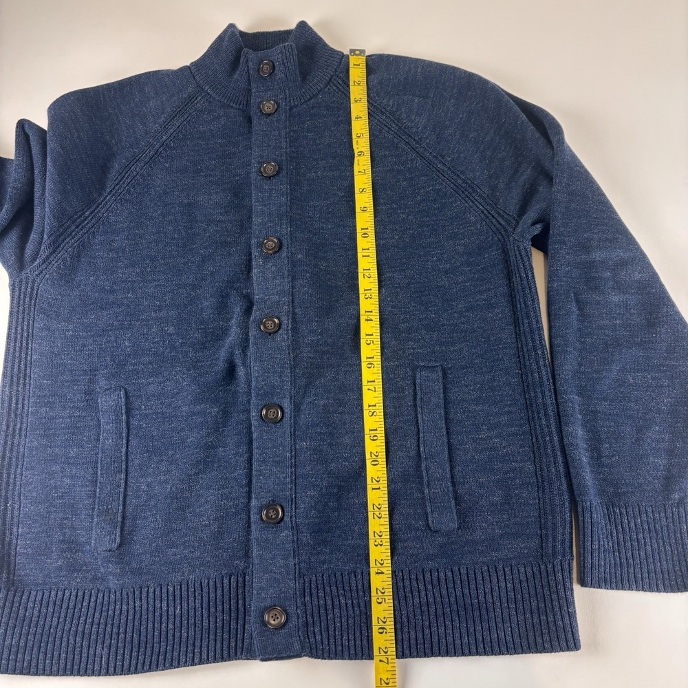 Banana Republic XL Blue Men Cardigan Sweater Button Up Organic Cotton Knit Heavy - Picture 5 of 8
